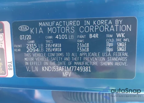 2021 Kia Soul Turbo from USA, damaged, VIN KNDJ53AF1M7749381